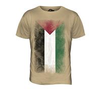 York Street Palestina Descolorido Bandera - Camiseta Hombre Camiseta Top - algodón, Toffee, 100% algodón 100% Ringspun 100% Machine, Hombre, Extra Grande