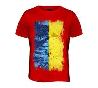 York Street Ucrania Grunge Bandera - Camiseta Hombre Camiseta Top - algodón, Strawberry Encaje, 100% algodón 100% Ringspun 100% Machine, Hombre, XXXX-Large