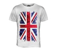 York Street Union Jack Grunge Bandera - Camiseta Hombre Camiseta Top - algodón, Mint Blanco, 100% algodón 100% Ringspun 100% Machine, Hombre, Extra Grande