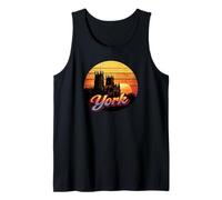 York UK Catedral Sunset Vintage City Skyline Design Camiseta sin Mangas