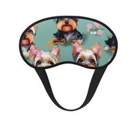 Yorkie - Antifaz para dormir con estampado floral para personas que duermen de lado, bonita máscara opaca para ojos para el hogar o viajes