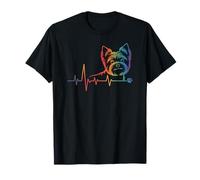 Yorkie arcoíris con latido del corazón y Paw Yorkshire Terrier Camiseta