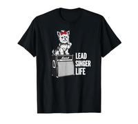 Yorkie Dog Lead Singer Life, Lindo Cachorro Rockstar Cantante Camiseta gráfica económica, Hombre, Negro, L