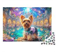 Yorkie en el Grand Celestial Banquet Hall Puzzle De 1000 Piezas Perro Lindo Elemento Esencial para Las Noches De Juegos En Familia, Adultos Y Niños 52x38cm/1000pcs