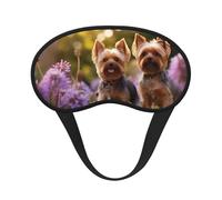 Yorkie Floral2 - Antifaz para dormir con estampado floral para dormir en avión, máscara de dormir de poliéster para el hogar y viajes