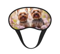 Yorkie Floral3 - Antifaz para dormir con estampado floral para dormir en avión, máscara de dormir de poliéster para el hogar y viajes