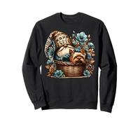 Yorkie Grandpa Gnome In A Dog Basket With Floral Blue Flower Sudadera