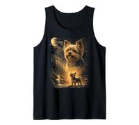 Yorkie Howling to The Moon Vintage 90s Funny Dog Pet Dueño Camiseta sin Mangas