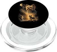 Yorkie Howling to The Moon Vintage 90s Funny Dog Pet Dueño PopSockets PopGrip para MagSafe