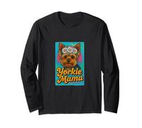 Yorkie Mama Yorkshire Terrier con Corona de Margarita Perro Floral Manga Larga