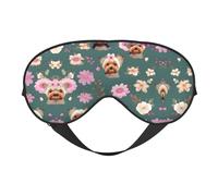 Yorkie - Máscara de ojos unisex con patrón floral, cero presión ocular, cubierta suave para sombra de ojos para viajes