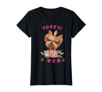 Yorkie Mom Cute Puppy Yorkshire Terrier Flores Camiseta