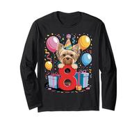 Yorkie perro 8 cumpleaños niños 8 años ocho Yorkshire Terrier Manga Larga