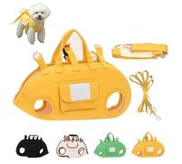 Yorkies gram Carrier, Hands-Free Shoulder Yorkie Carrier, Adjustable, Secure Design for Hiking, Travel with Small/Medium Pets (Yellow,Medium)