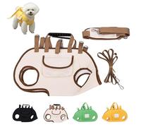 Yorkies gram Carrier, Hands-Free Shoulder Yorkie Carrier, Adjustable, Secure Design for Hiking, Travel with Small/Medium Pets (Beige,Small)