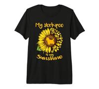 Yorkipoo Dog is My Sunshine Sunflower Dog Paw Puppy Lover Camiseta Premium