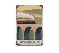 Yorkshire Dales National Park - Cartel de metal vintage para decoración de pared, bar, bar, bar, decoración de pared, póster retro de 8 x 12 pulgadas (20 x 30 cm)