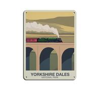 Yorkshire Dales National Park - Cartel de metal vintage para decoración de pared, bar, bar, bar, decoración de pared, póster retro de 12 x 16 pulgadas (30 x 40 cm)