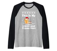 Yorkshire Dog Funny Xmas This Is My Christmas Pajama Camiseta Manga Raglan