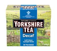 Yorkshire Tea - Té Negro Descafeinado - Mezcla Saborosa Sin Cafeína, Sabor Tradicional, Infusión Fuerte y Refrescante - 80 Bolsitas de Té