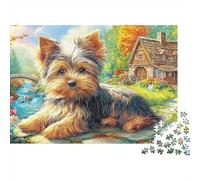 Yorkshire Terrier 1000 Piece Dog Puzzles para Adultos Divertido Juego Intelectual, Alivio del Estrés, Juego Educativo, Decoración, Reto Educativo (1000pcs (75x50cm))