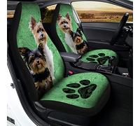 Yorkshire Terrier 2 Piezas Auto Asiento Delantero Cojín Moda Fundas Asientos Delanteros Coche Duradera Cubre De Asiento Delanteros Universal para Sedán Camión Coches