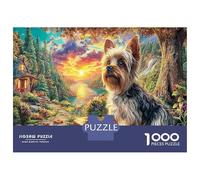Yorkshire Terrier al Tramonto Cartone Foresta Puzzle da Incastrare Premium Regalo Difficile per Bambini e Famiglia 70x50cm/1000 Pezzi