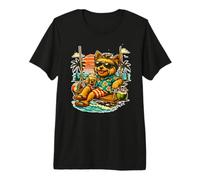 Yorkshire Terrier Bebiendo café Helado en un Columpio Divertido DIGOR Camiseta Premium