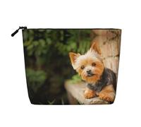 Yorkshire Terrier Bokeh - Bolsa de maquillaje de pared para uso diario, bolsa de maquillaje de lino sintético, bolsa de maquillaje portátil de viaje