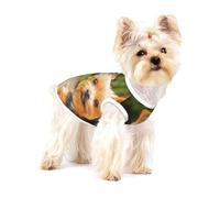 Yorkshire Terrier Bokeh Lindos Perros Pared,Camiseta de algodón sin Mangas para Mascotas, Chaleco Transpirable, Suave y elástico para Cachorros,M