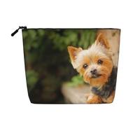 Yorkshire Terrier Bokeh Lindos Perros Pared,Neceser de Maquillaje de imitación Lino, Neceser de Viaje portátil