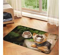 Yorkshire Terrier Bokeh Lindos Perros Pared,Tapete para Comida de Mascotas, manteles Individuales de Cuero sintético para Gatos y Perros,40x60cm