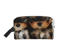 Yorkshire Terrier Cachorros Perros Lindos Gemelos Yorkie, Bolsa de Maquillaje Bolsa de cosméticos Bolsa de artículos de tocador de Viaje portátil Organizador de Bolsa de Maquillaje