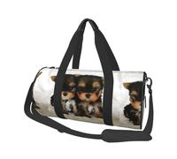 Yorkshire Terrier Cachorros Perros Lindos Gemelos Yorkie, Bolsa de Viaje de Gran Capacidad, Bolso Redondo, Bolsa de Viaje Deportiva, Bolsa de Mano, Bolsa de Fitness