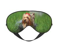 Yorkshire Terrier Césped Lindos Perros Ummer Lazo Rojo, Cubreojos completos Antifaz bloqueador de luz Antifaz para dormir Antifaz suave con los ojos vendados Noche
