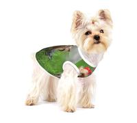 Yorkshire Terrier Césped Perros Lindos Ummer Red Bow,Camiseta de algodón sin Mangas para Mascotas, Chaleco Transpirable, Suave y elástico para Cachorros,M