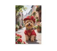 Yorkshire Terrier Cuadro De Pared, Poster Obra De Arte Colgado | Impresión Lienzo Murales, Moderno Pintura Decor De Hogar Para Dormitorio Pasillo, Regalo 12x18inch(30x45cm)