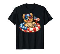 Yorkshire Terrier Dog 2026 4 de Julio Bandera patriótica Estadounidense Camiseta