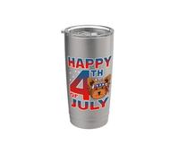 Yorkshire Terrier Dog American Flag Glasses 4th Of July Vaso térmico de acero inoxidable de doble pared