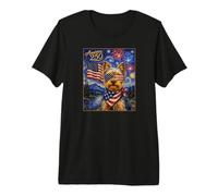 Yorkshire Terrier Dog Art America 250 - Bandera de Estados Unidos del 4 de Julio Camiseta Premium