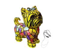 Yorkshire Terrier Dog Lamp For Night | Resin, 16x14x15cm, Hand-Painted | Vintage Style Pet Memorial Decor For Dog Lovers | USB Powered Gift With Warm Glow