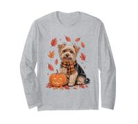 Yorkshire Terrier Dog Lover Pumpkin Otoño Acción de Gracias Manga Larga