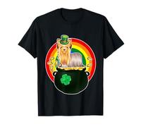 Yorkshire Terrier Dog Lucky Charm Shamrock St Patricks Day Camiseta