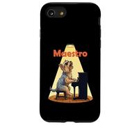 Yorkshire Terrier Dog Maestro Tocando Piano Músico Divertido Carcasa para iPhone SE (2020) / 7/8