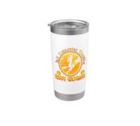Yorkshire Terrier Dog Rides Shotgun Witch Funny Halloween Vaso térmico de acero inoxidable de doble pared