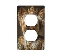 Yorkshire Terrier Dressed As The Queen - Cubierta decorativa para interruptor de luz, 1 banda, placa de pared para cocina, baño, tamaño 7 x 11,4 cm