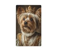 Yorkshire Terrier Dressed As The Queen - Placa de pared en blanco para interruptor de luz decorativa de 1 banda para cocina, baño, tamaño 11,4 x 7 cm