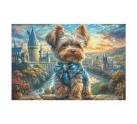 Yorkshire Terrier en Castillo mágico Puzzle 1000 Piezas Hogar Decoración Elegante Rompecabezas para Hombres Y Mujeres 3D DIY Creativo Aliviar Estrés Desafío Intelectual 1000 PCS