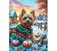 Yorkshire Terrier en el jardín de invierno Rompecabezas 300 Piezas Cartón Para Toda La Familia Cuentos de hadas fantásticos de animales salvajes Ocio Tranquilo En Casa Alivio Ansiedad Decoración Artís