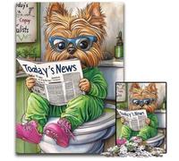 Yorkshire Terrier Go Toilet - Rompecabezas de 1000 Piezas, Ideal para Adultos, Adolescentes y coleccionistas, Regalo de Viaje, Actividad Familiar, 26x38cm/10,23x14,96 Pulgadas